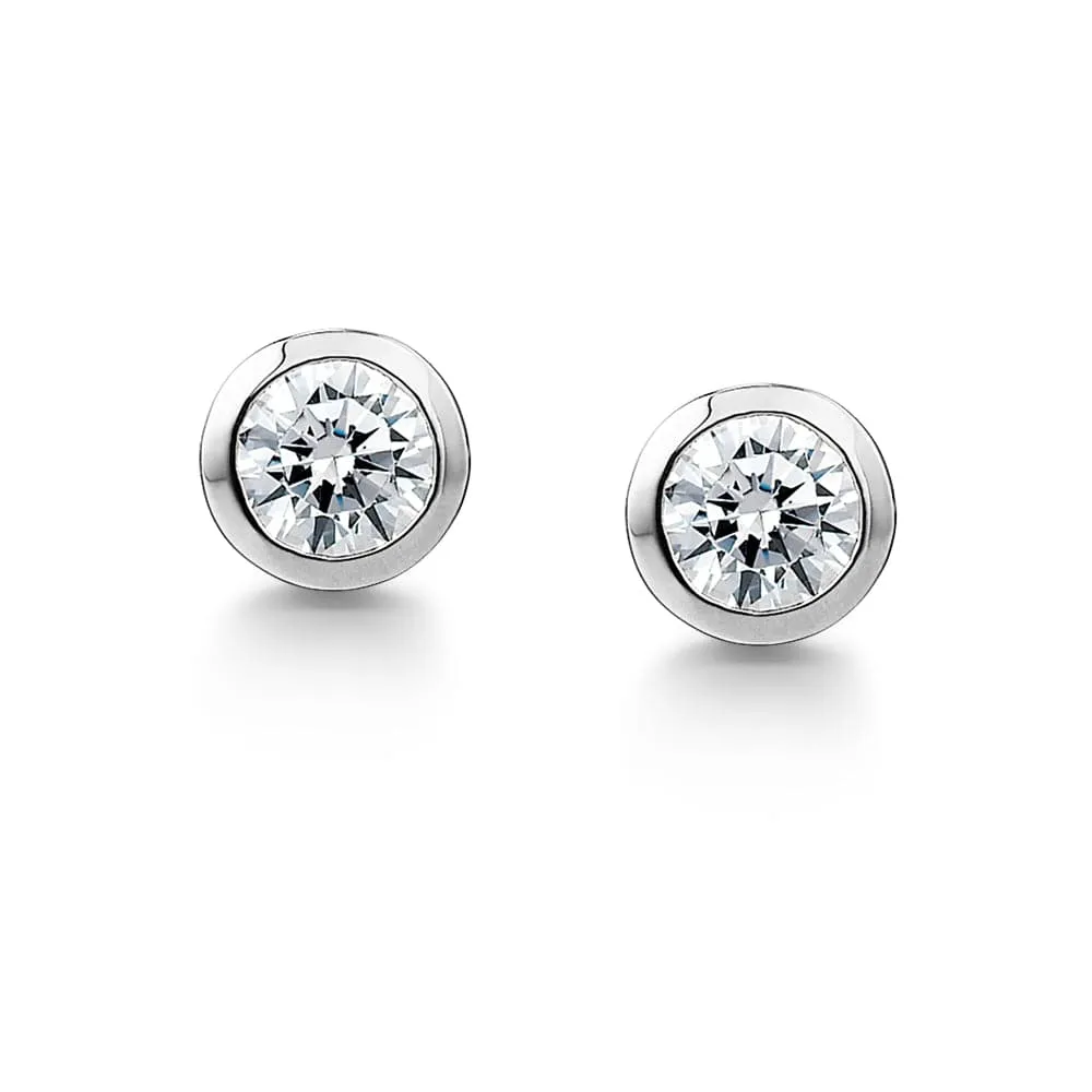 Surrounded Solitaire Earrings