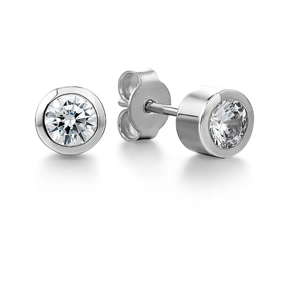 Surrounded Solitaire Earrings