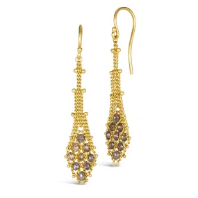 Suspended Lattice Earrings in Champagne Diamond