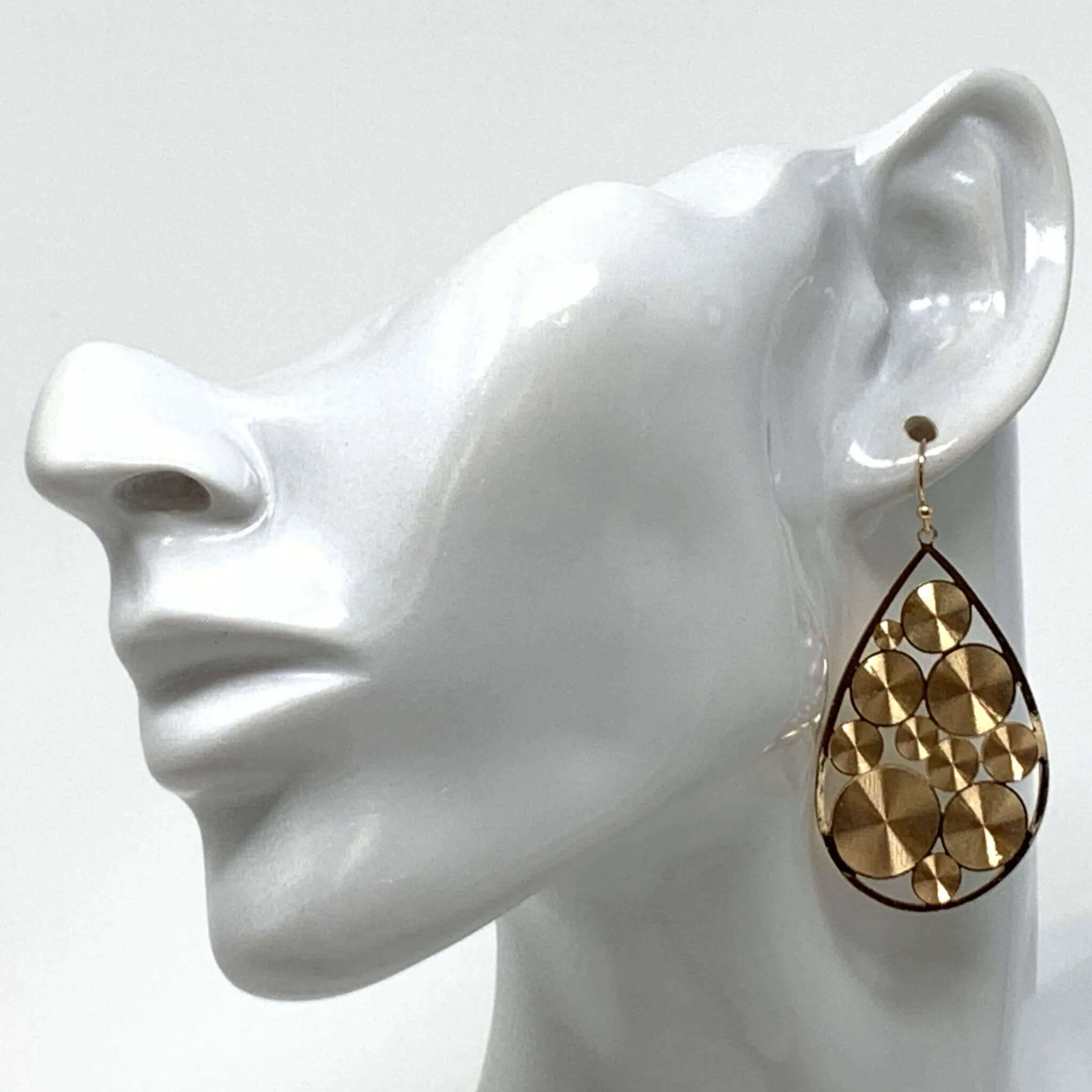 Teardrop Earrings with Mini Spiral Discs