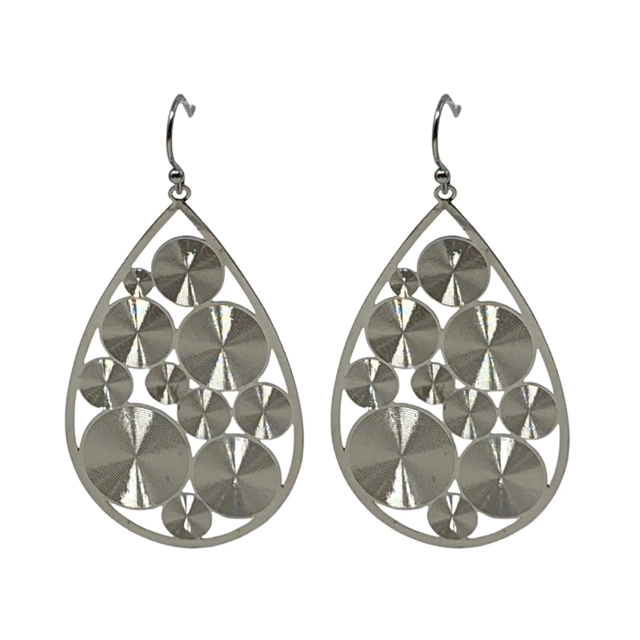 Teardrop Earrings with Mini Spiral Discs