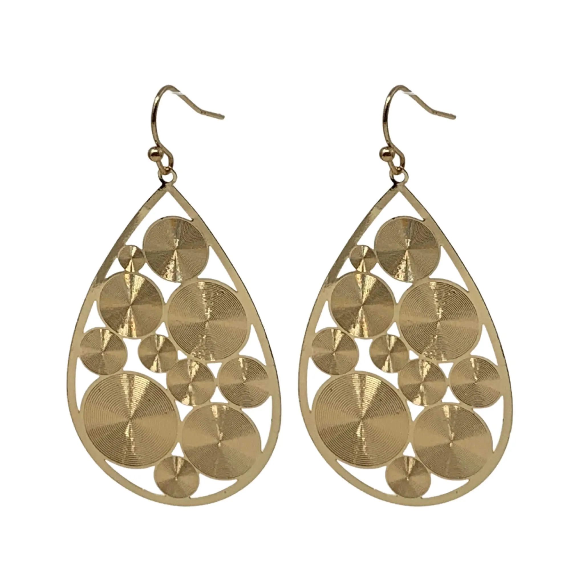 Teardrop Earrings with Mini Spiral Discs