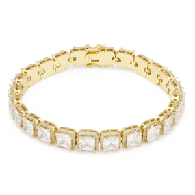 The 14K Gold Princess Cut Tennis Bracelet