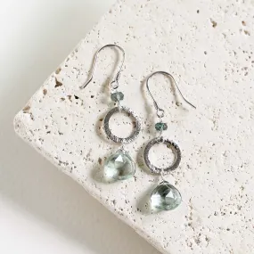 The Airie Earring - Green Amethyst Silver