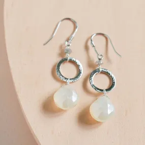 The Airie Earring - White Chalcedony Silver