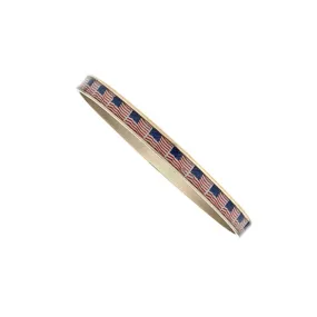 Thin Goldtone American Flags Bangle