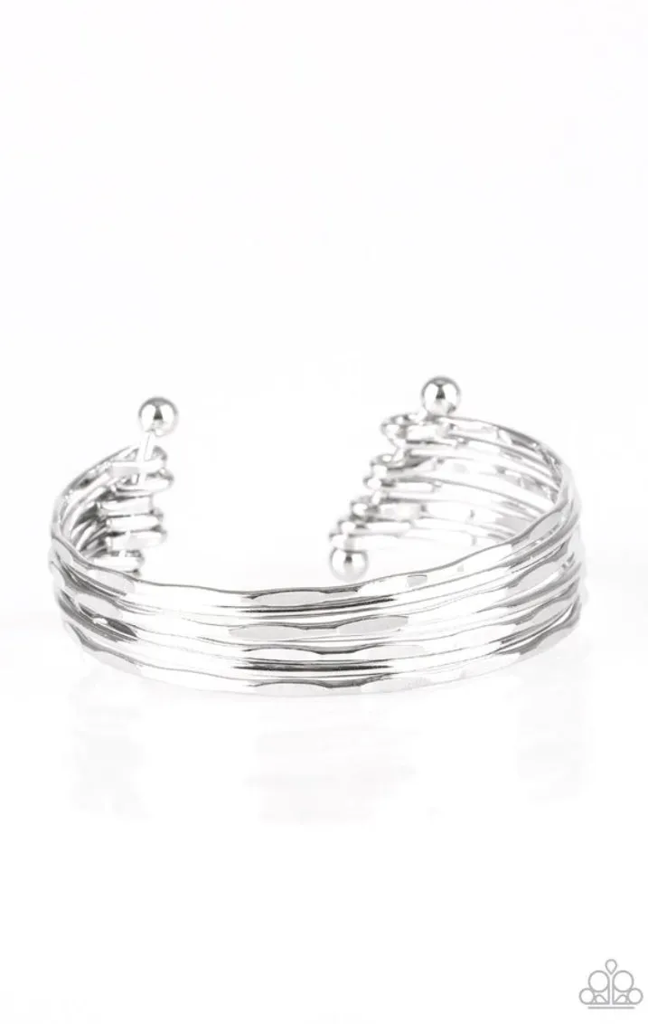 Timelessly Textured Silver Bracelet - Paparazzi Accessories