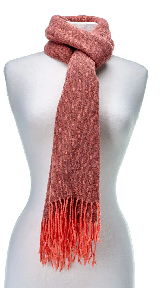 'Toasty' Warm Soft Premium Winter Scarf - Dot Pattern - Coral