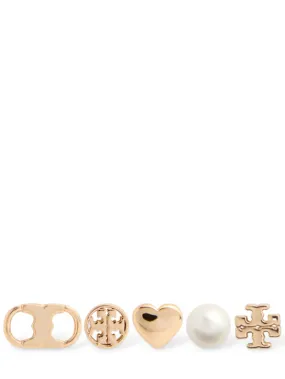 Tory Burch   Set of 5 mismatched earrings 