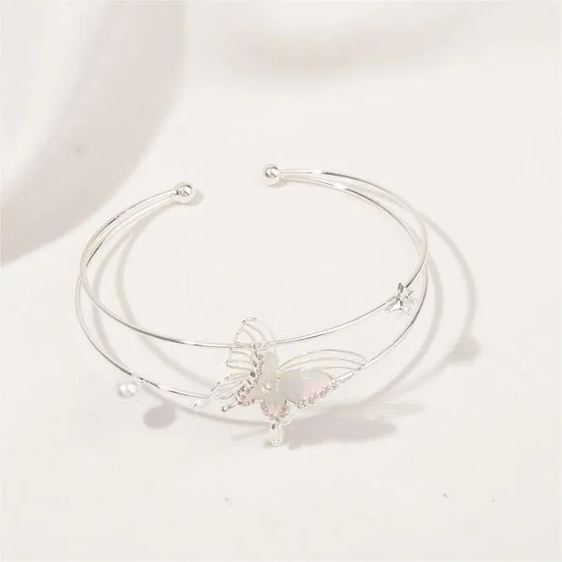 Trendy Butterfly Pearl Bracelet