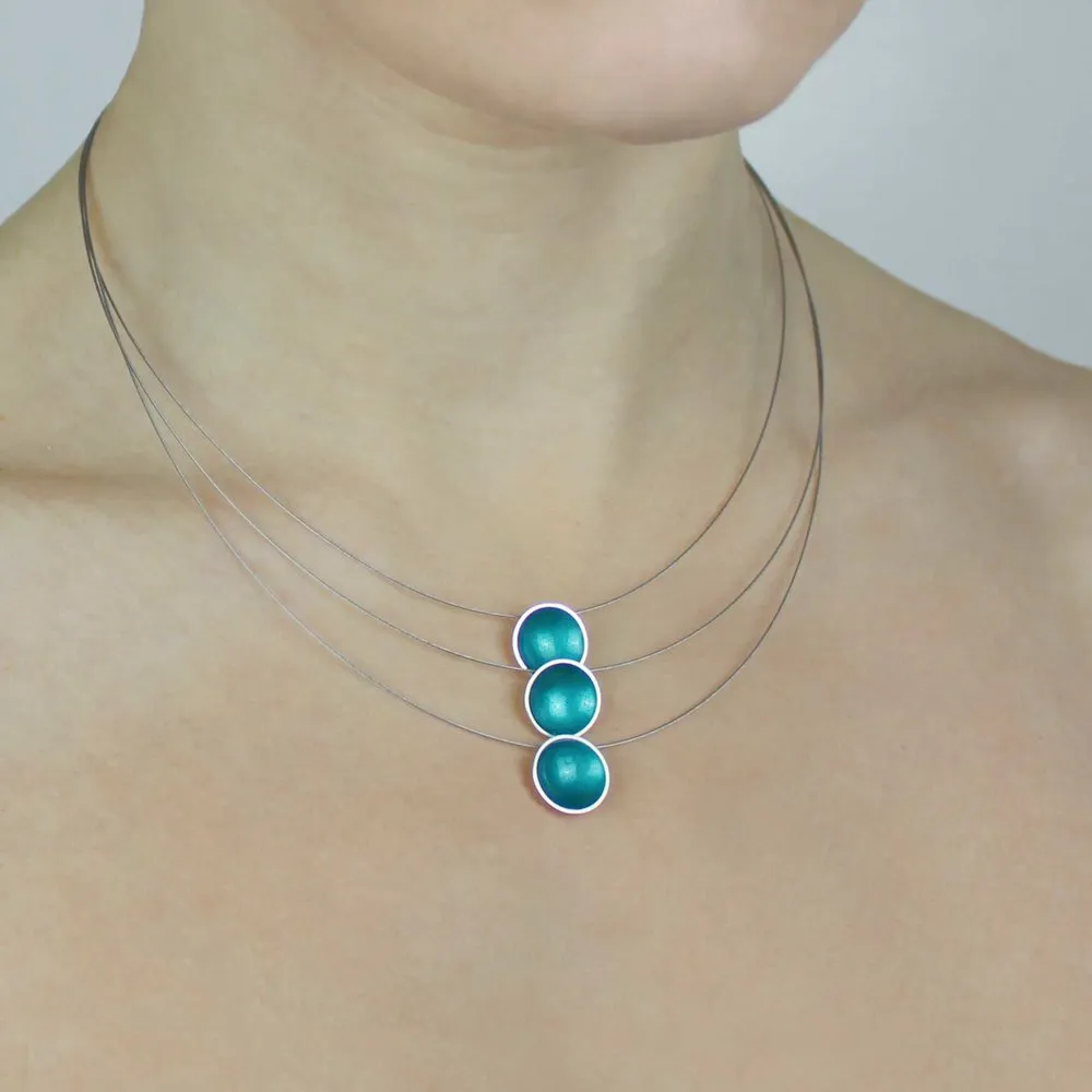 Triple Berry Enamel Disc Necklace