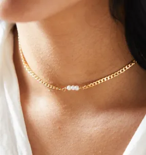 Triple Pearl Choker Necklace