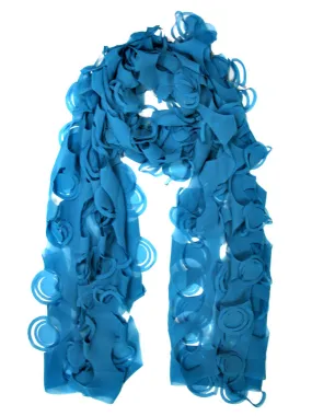 Turquoise Cut-Out Circles Summer Scarf