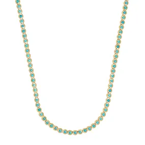 Turquoise Mini Bezel Tennis Necklace