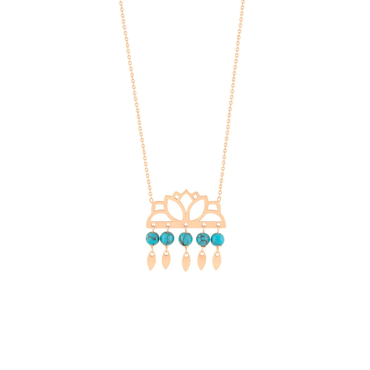 Turquoise Slimy Flower Necklace