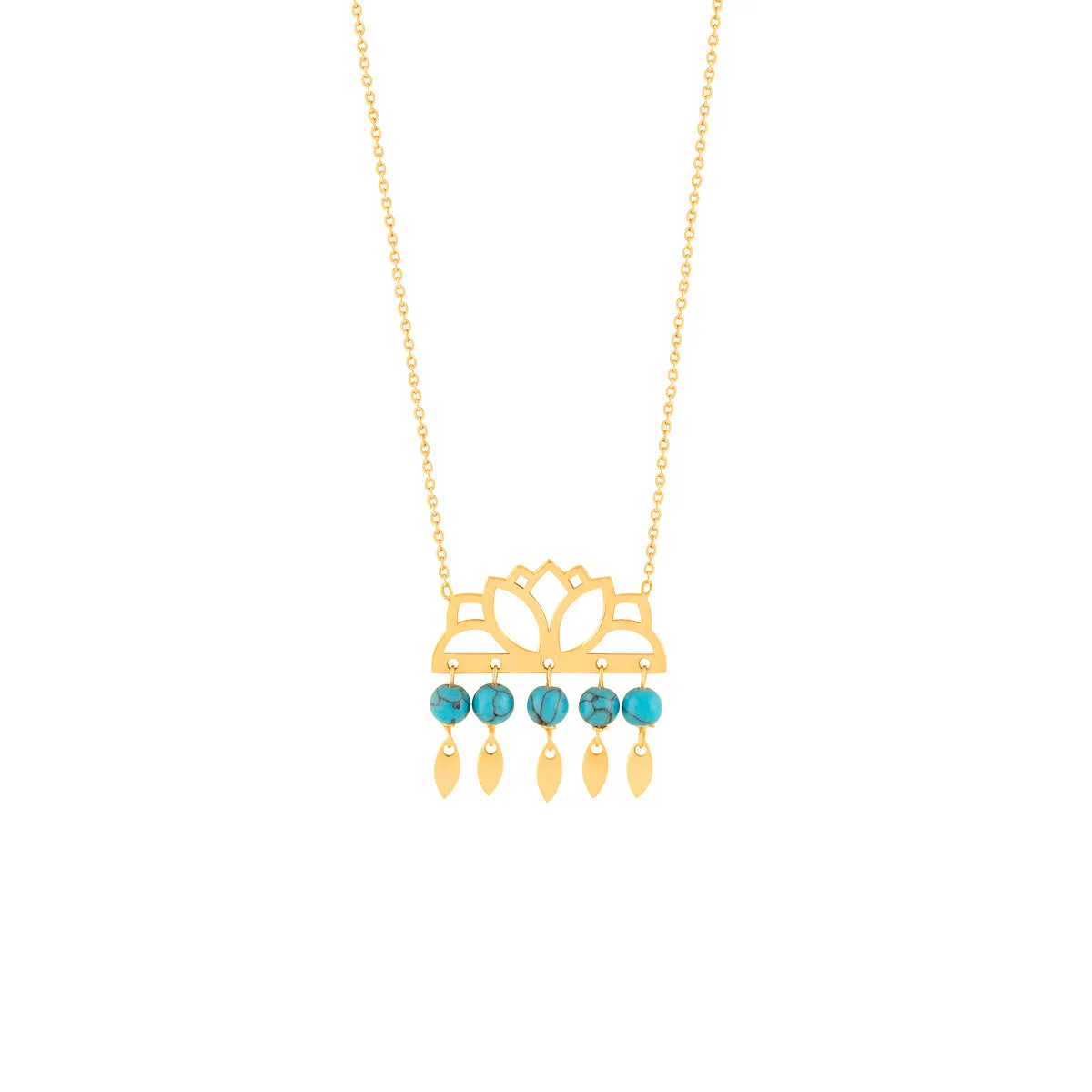 Turquoise Slimy Flower Necklace