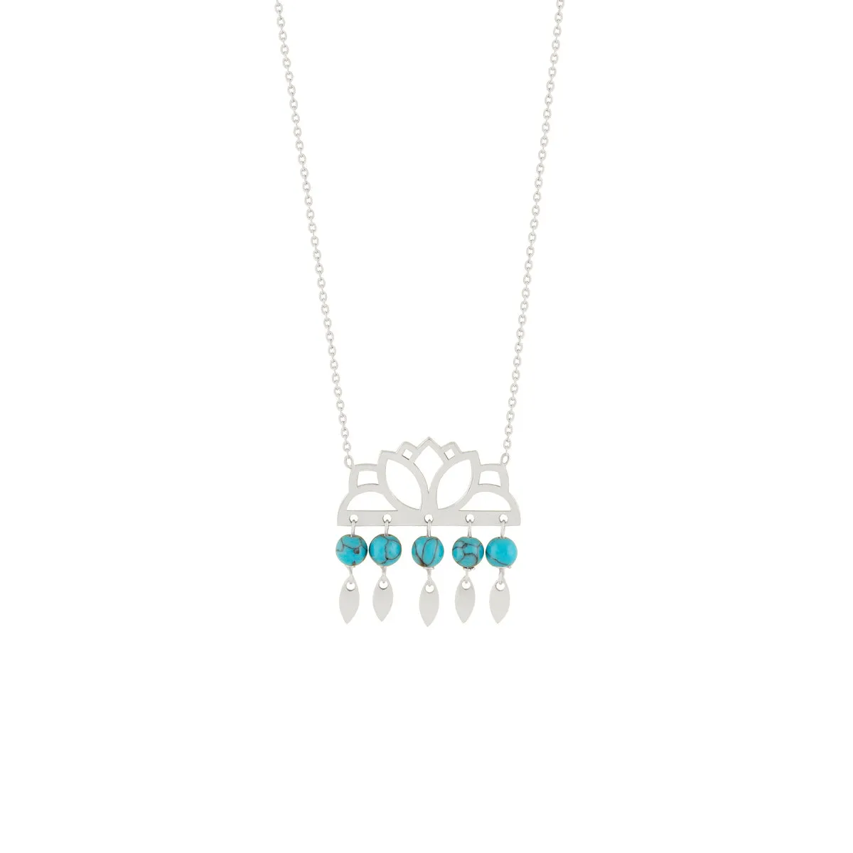 Turquoise Slimy Flower Necklace