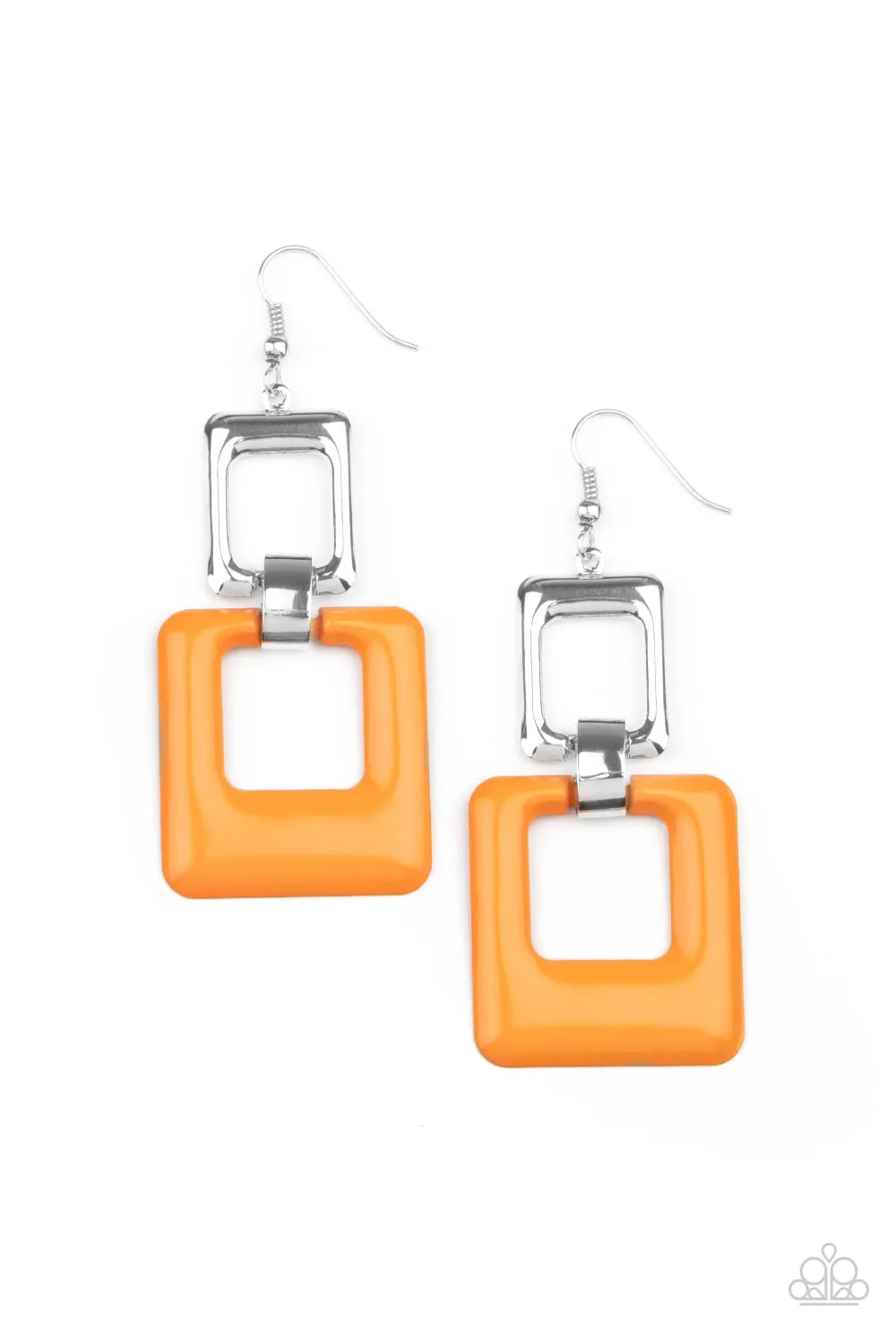 Twice As Nice - Orange Earrings - Paparazzi Accessories