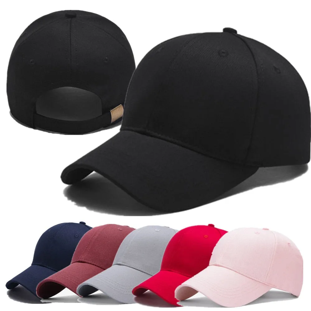 Unisex 100% Cotton Cap High Quality Solid Simple Color Hard Top Baseball Cap Men Women Adjustable Casual Outdoor Sports Hat Cap