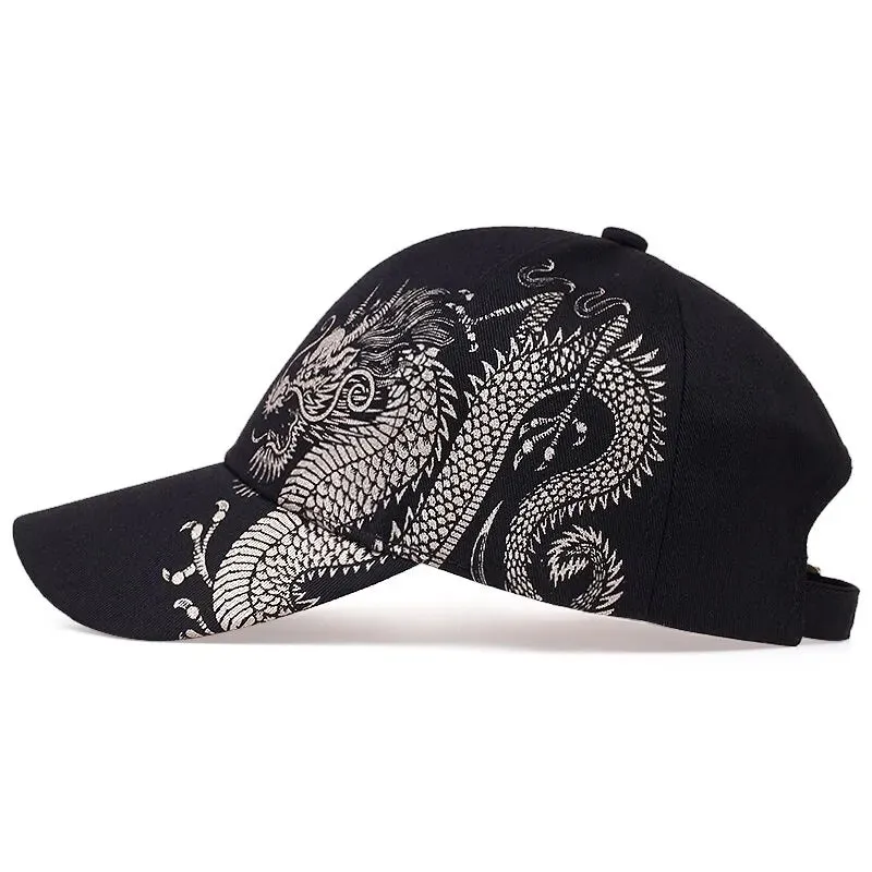 Unisex Golden Dragon Printing Snapback Baseball Caps