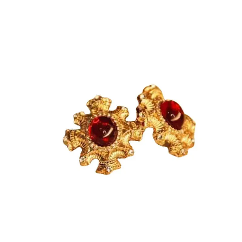 VAIGE Radiant Ruby Resin Drop Earrings