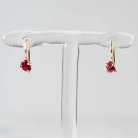 Variance Objects Ruby 14K Gold Hook Earrings