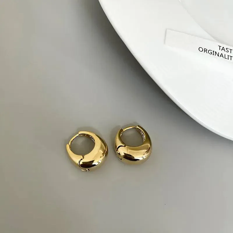 Vintage Gold Zircon Silver Earrings: Elegant Allergy-Free Jewelry