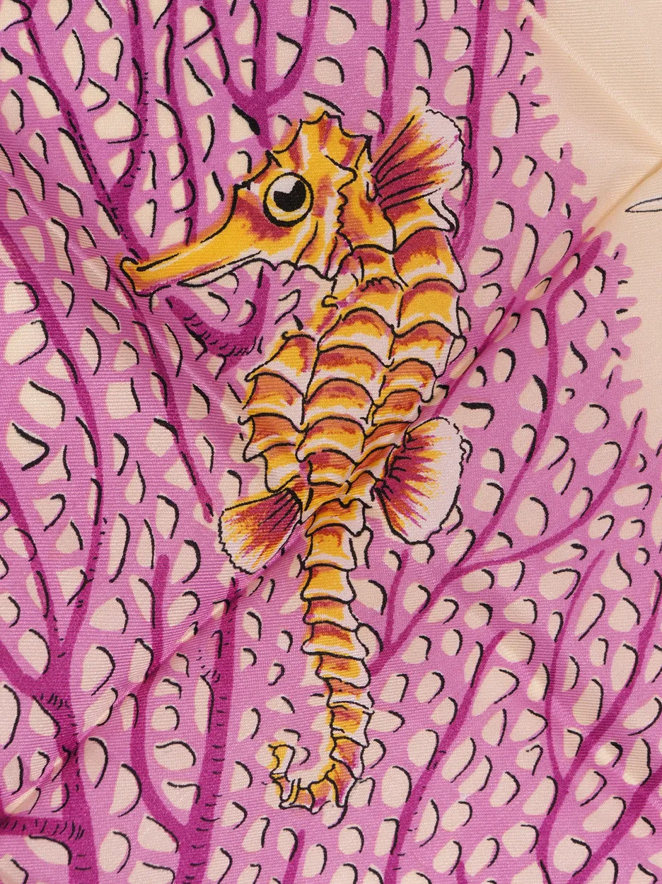 Vintage Unused Silk Scarf Reef Fish by Roy Taylor Bermuda for HA &amp; E Smith