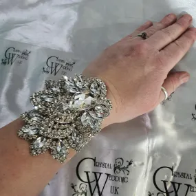 Wedding prom corsage. rhinestone brooch Bracelet Jewellery by Crystal wedding uk