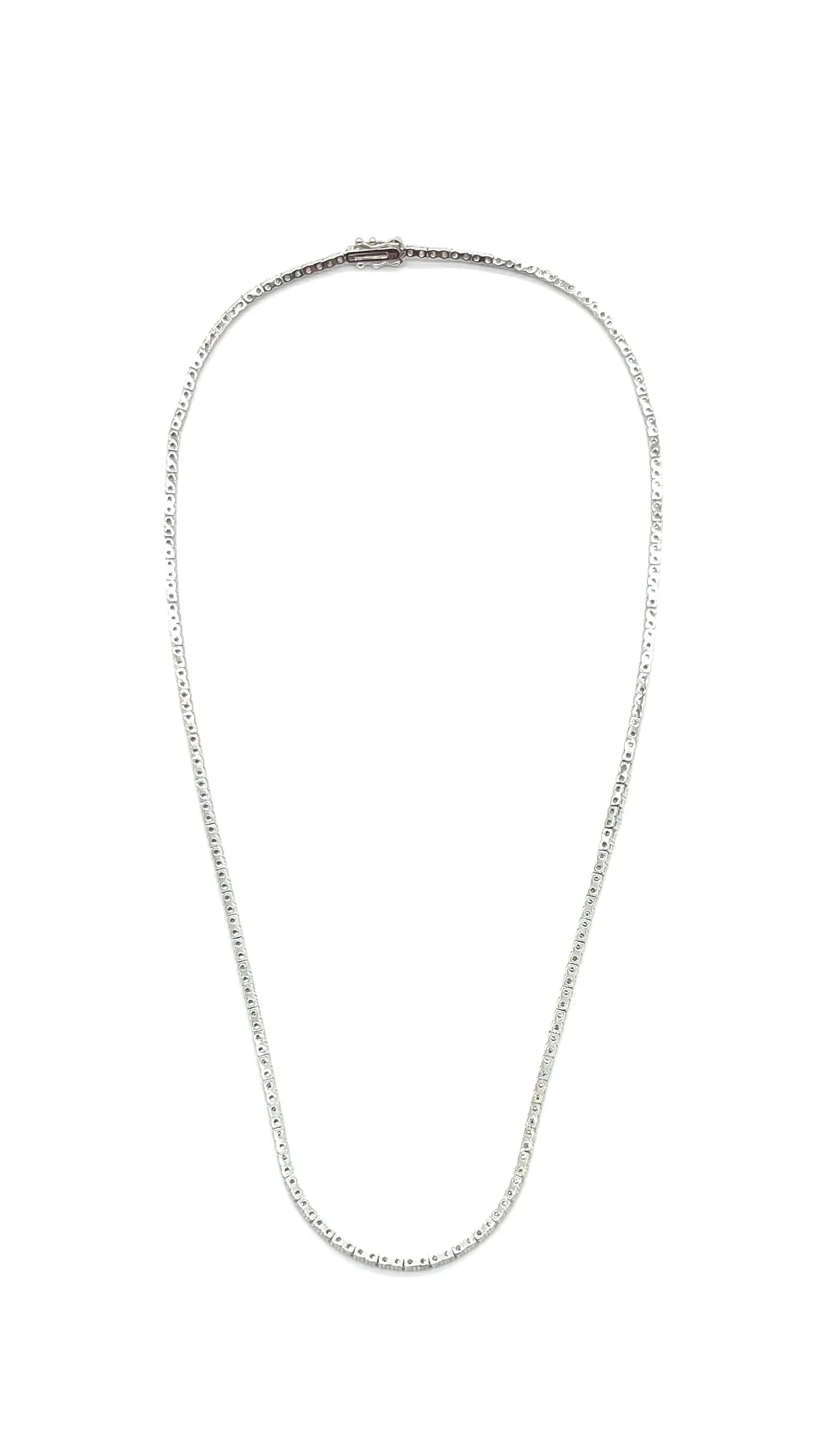 White Gold 3.75ctw Diamond Tennis Necklace