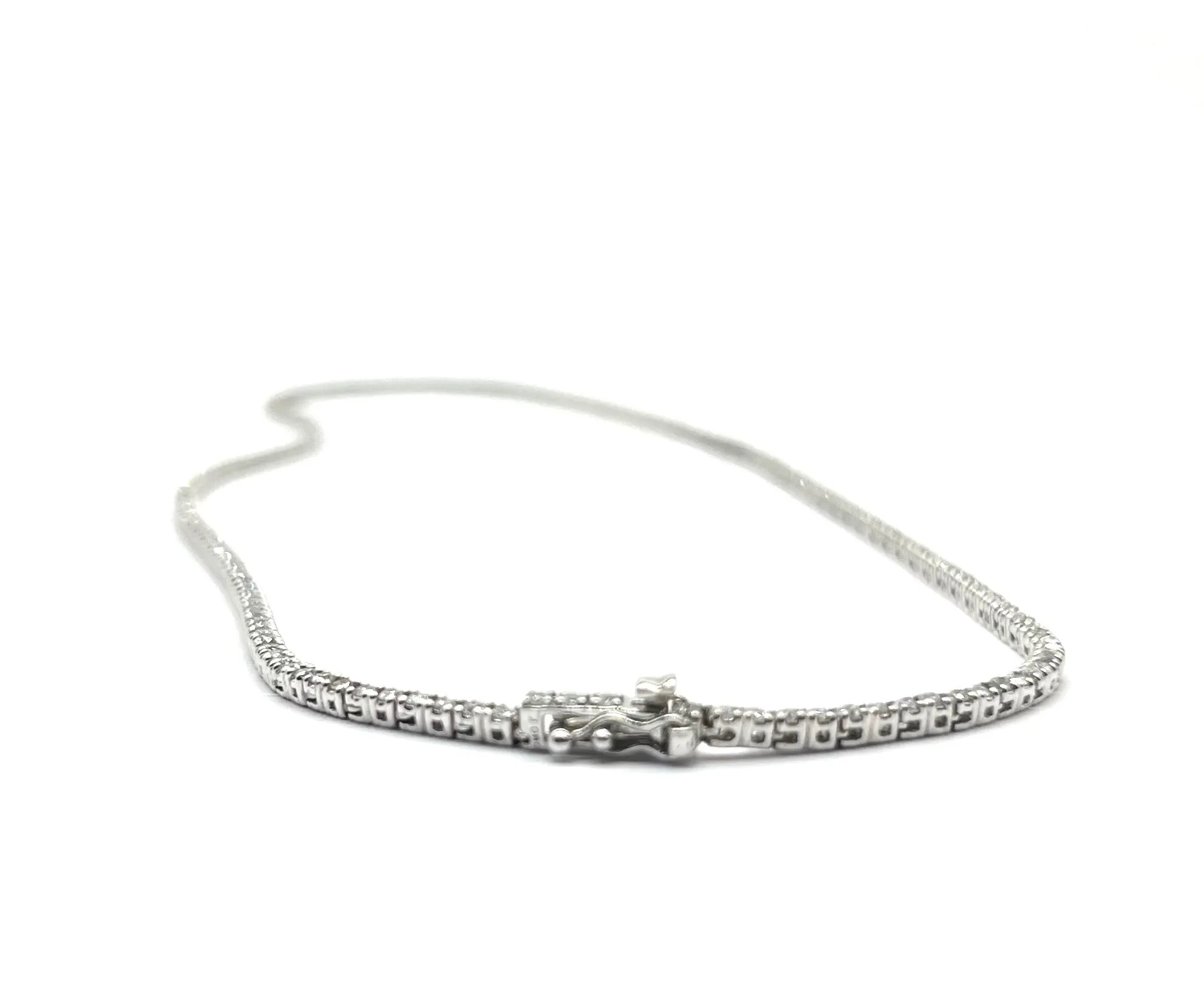 White Gold 3.75ctw Diamond Tennis Necklace