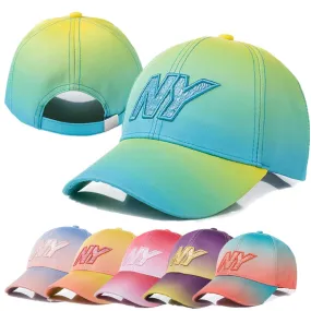 Women Tie Dye Cap Fashion NY Letter Embroidered Baseball Cap Dazzling Female Casual Adjustable Outdoor High Quality Hat Cap