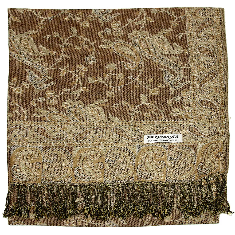 Women's Paisley Pashmina Scarf - Beige