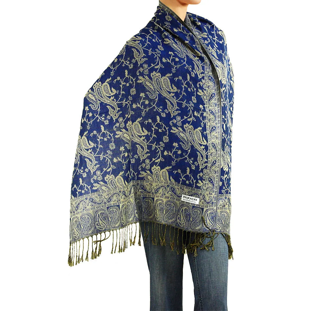 Women's Paisley Pashmina Scarf - Royal