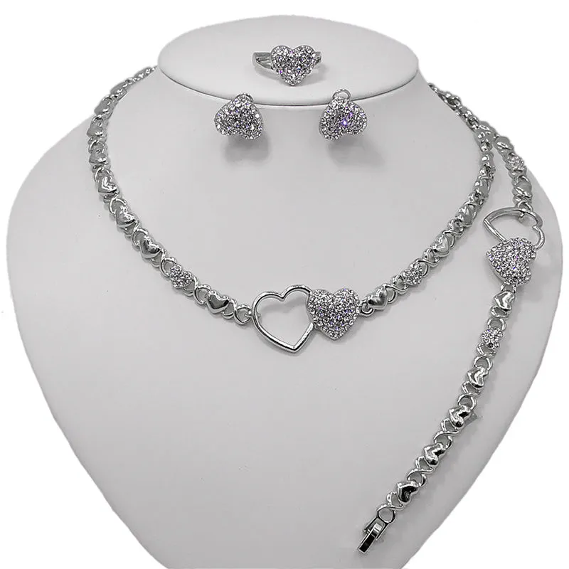 XO Double Hearts Necklace set