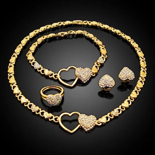 XO Double Hearts Necklace set