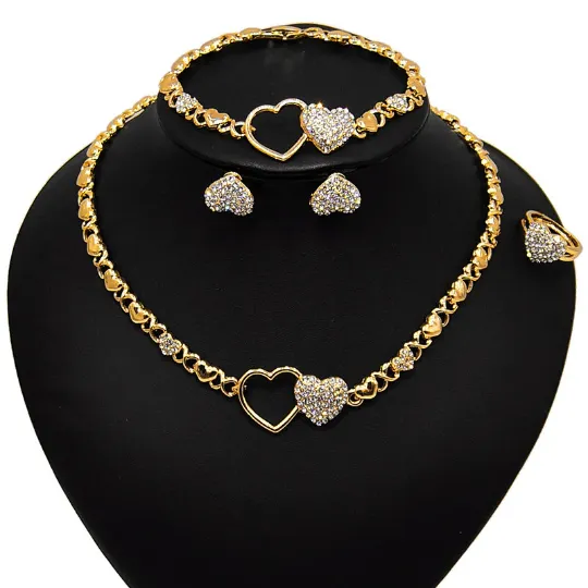 XO Double Hearts Necklace set