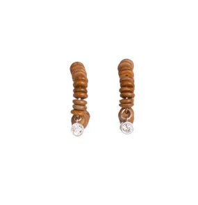 Zircon Earrings #1 (25mm) - Jasper & Zircon