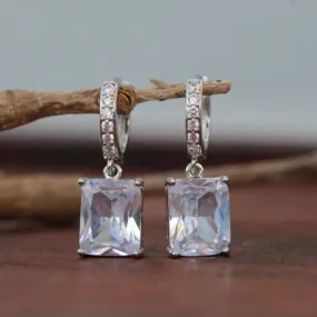 Zircon Stone Earrings - Rectangle Drop dangle