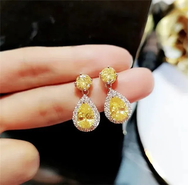 Zircon Water Drop Earrings