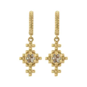 Zoe & Morgan Indie Earrings - Gold Plated & Peach Zircon